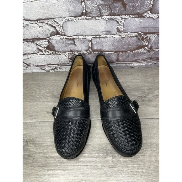 Cole Haan Black Leather Woven Weaves Buckle Loafers Dress Shoes Men 10.5M US/44 - Picture 2 of 16